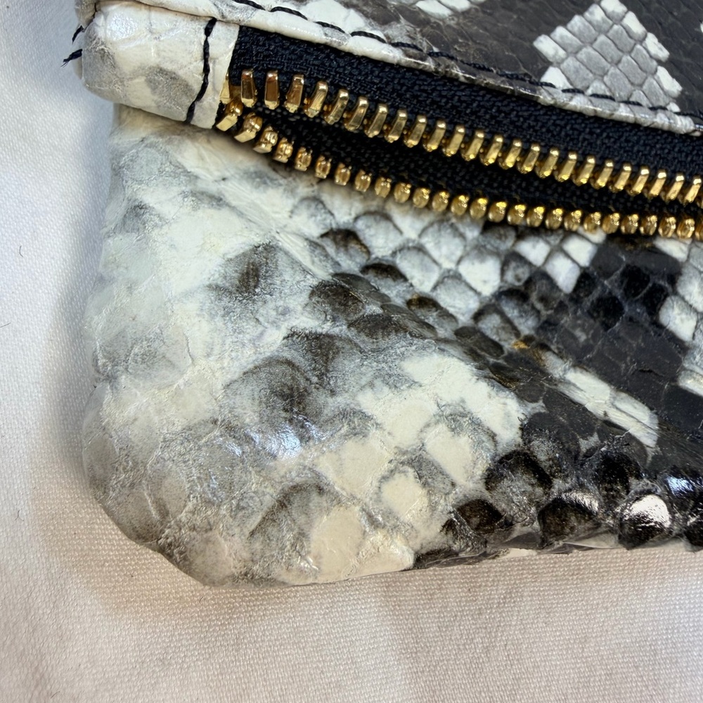 Claire V Python Snake Print Fold over Clutch with… - image 4